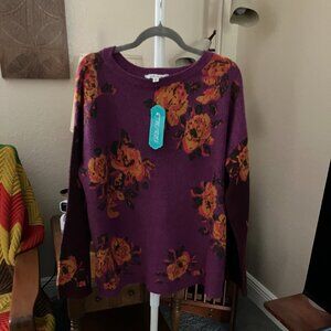NWT Women’s Sz XXL (20) Pioneer Woman Color Block Garden Floral Pullover Sweater